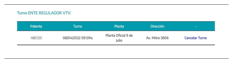 Paso 3 para consultar o cambiar el turno de la VTV en Hurlingham